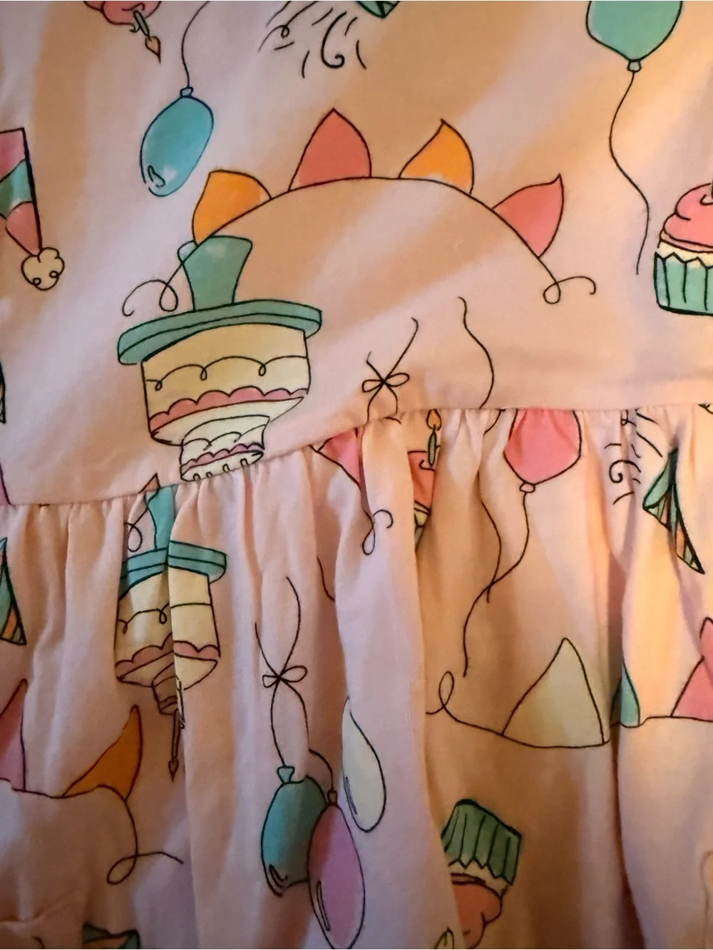 Old Navy Light Pink Celebration Print Flutter-Sleeve Dress